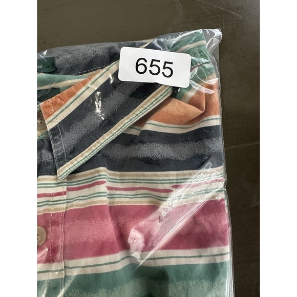 Vintage 90's Orvis Short Sleeve Button Down Shirt Men's size XL Colorful Stripe - Picture 8 of 8
